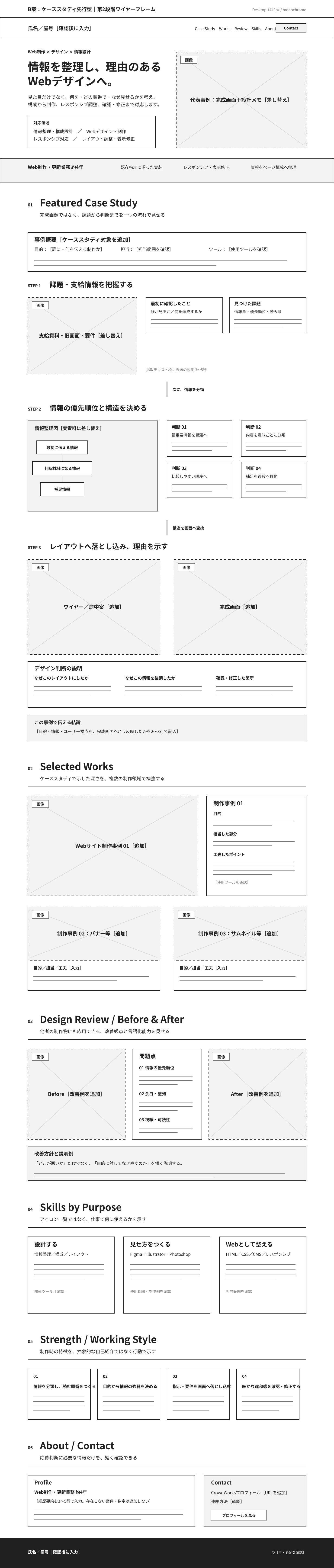 池澤行政書士事務所サイトのワイヤーフレーム